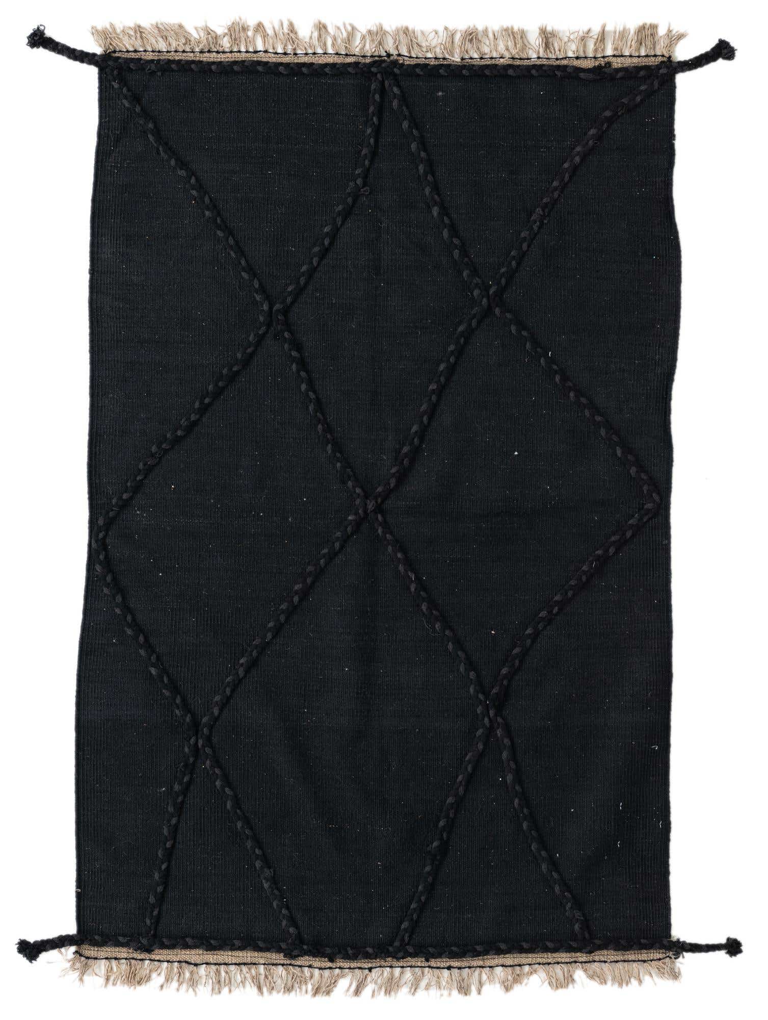 3' 5 x 5' 3 Hand Woven Kilim Suzani Wool Rug