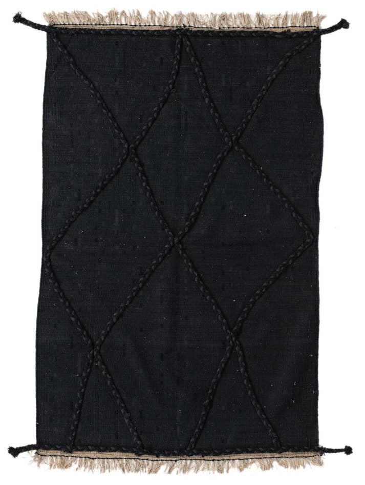Detail image of 3' 5 x 5' 3 Hand Woven Kilim Suzani Wool Rug