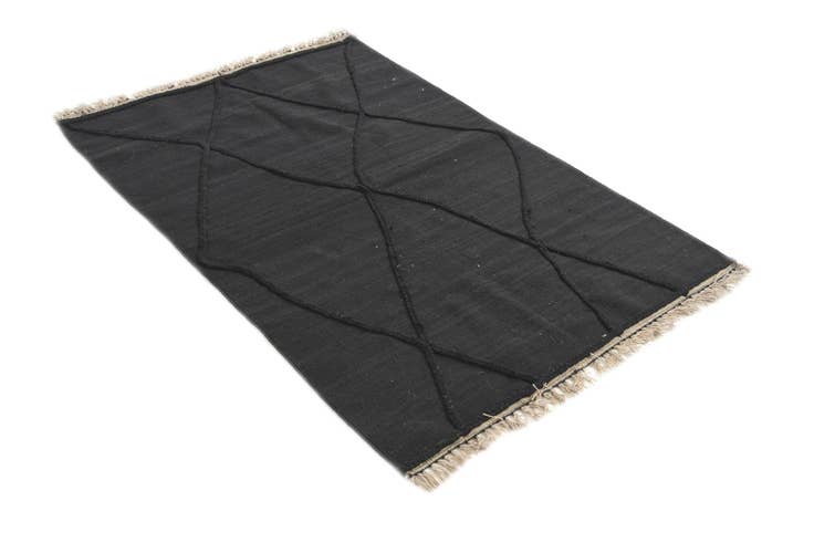 Detail image of 3' 6 x 5' 3 Hand Woven Kilim Suzani Wool Rug