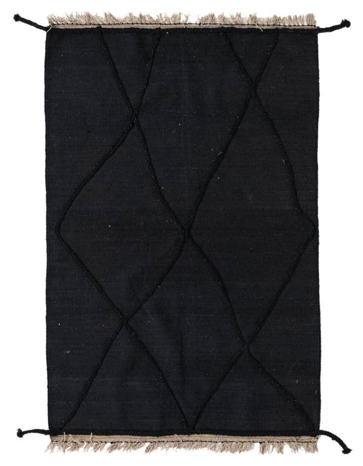 Detail image of 3' 6 x 5' 3 Hand Woven Kilim Suzani Wool Rug