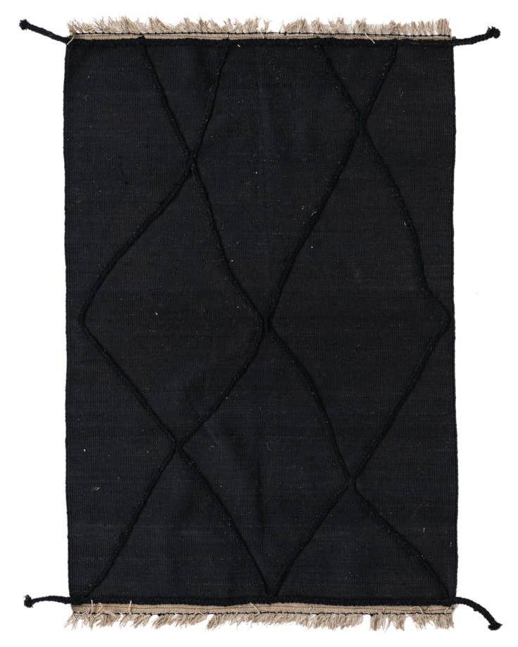 Detail image of 3' 6 x 5' 3 Hand Woven Kilim Suzani Wool Rug