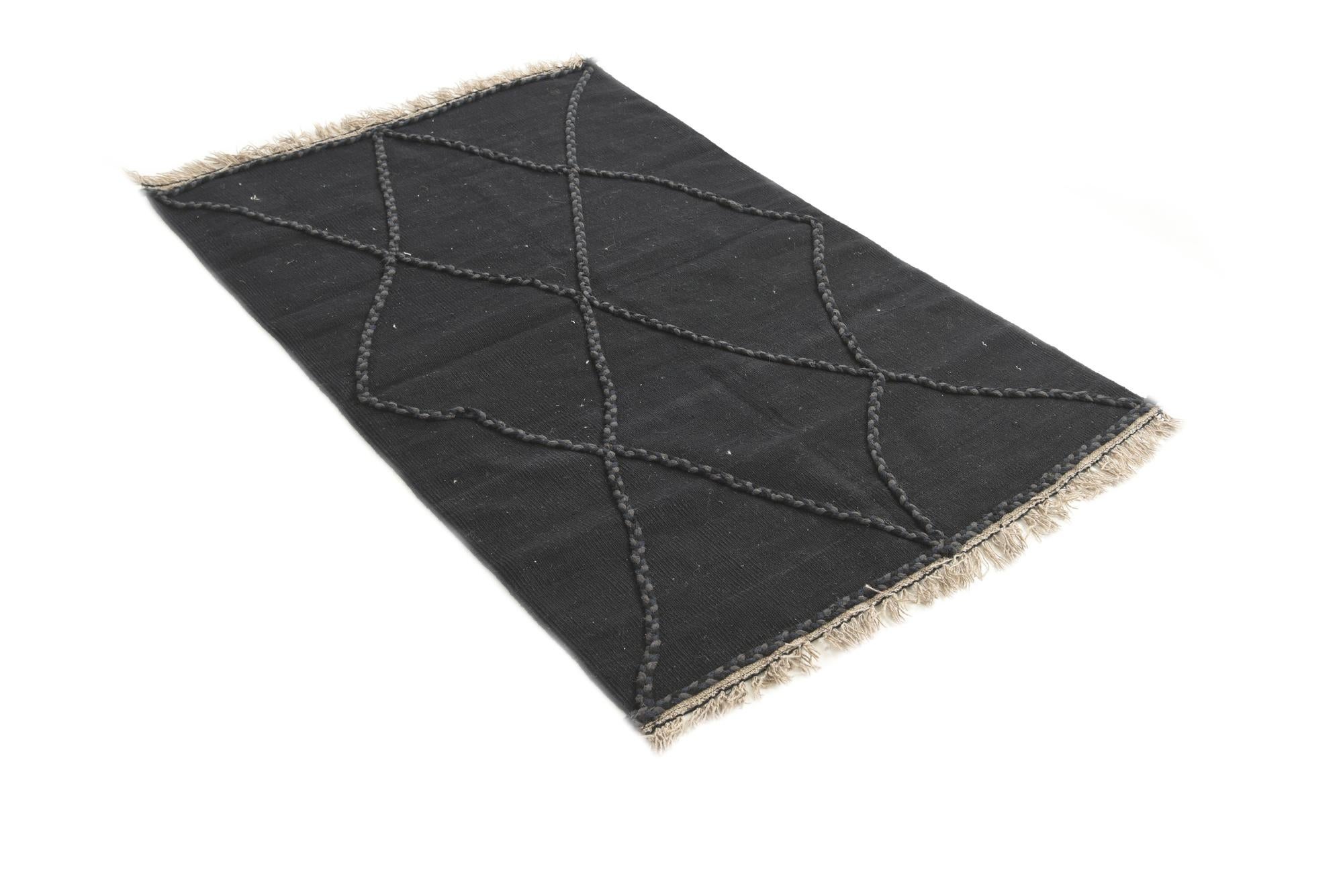 3' 5 x 5' 3 Hand Woven Kilim Suzani Wool Rug