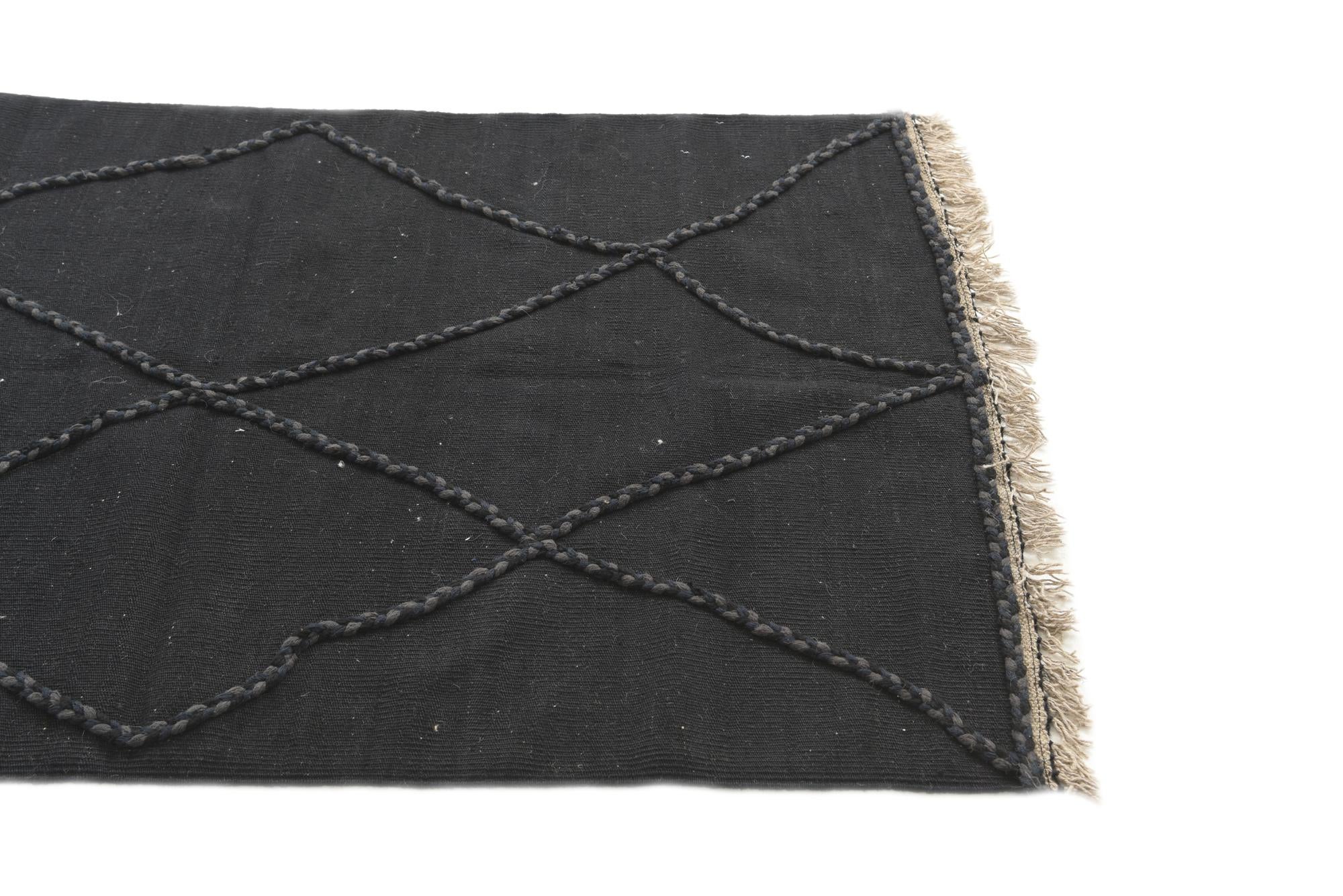 3' 5 x 5' 3 Hand Woven Kilim Suzani Wool Rug