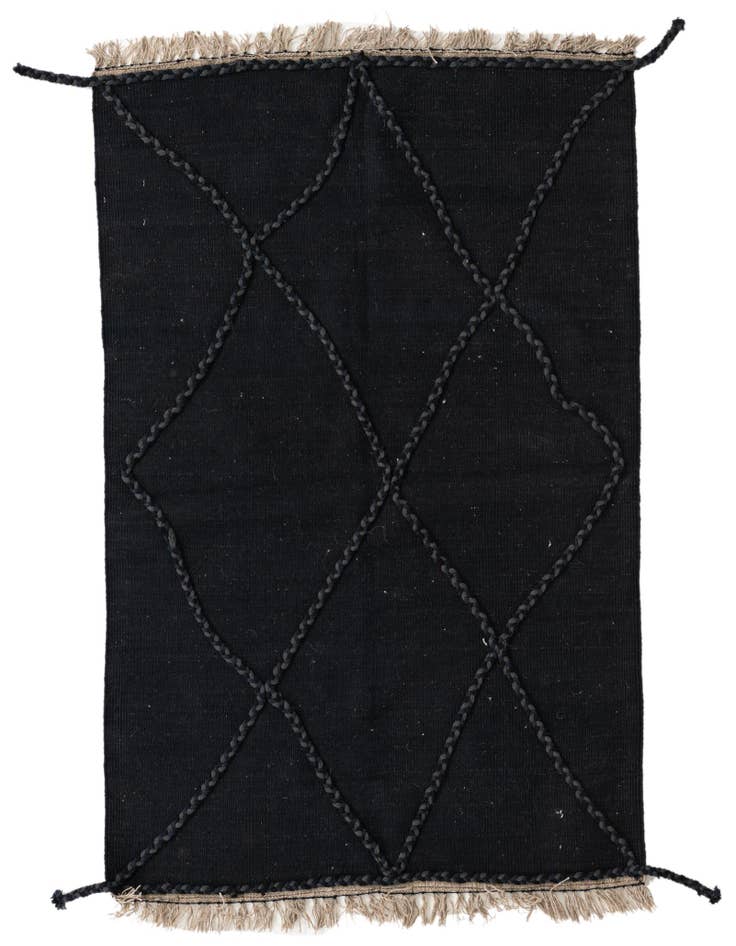 Detail image of 3' 5 x 5' 3 Hand Woven Kilim Suzani Wool Rug