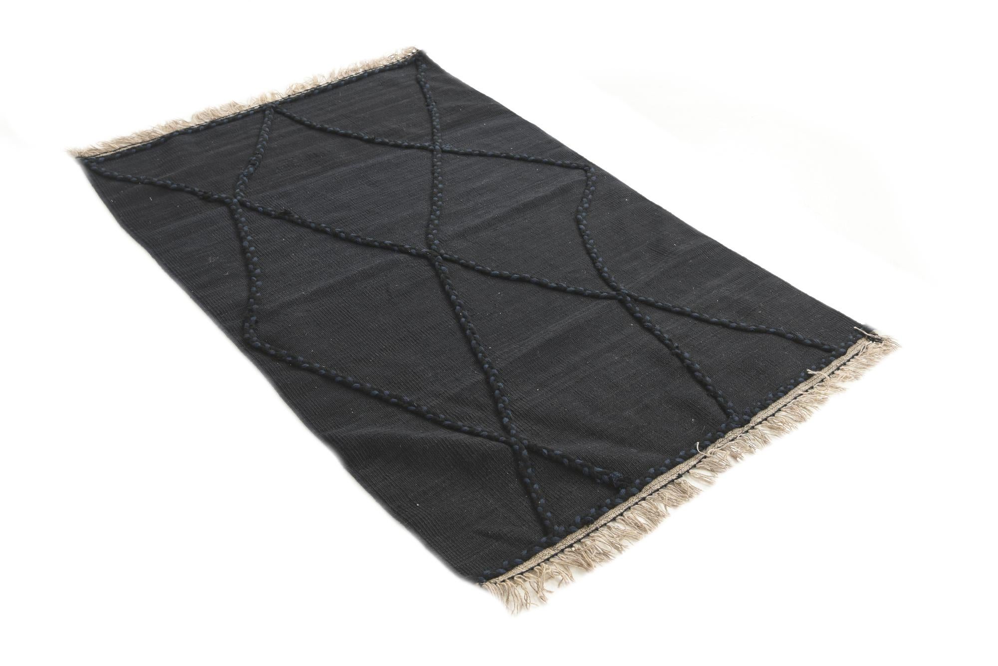 3' 5 x 5' 4 Hand Woven Kilim Suzani Wool Rug