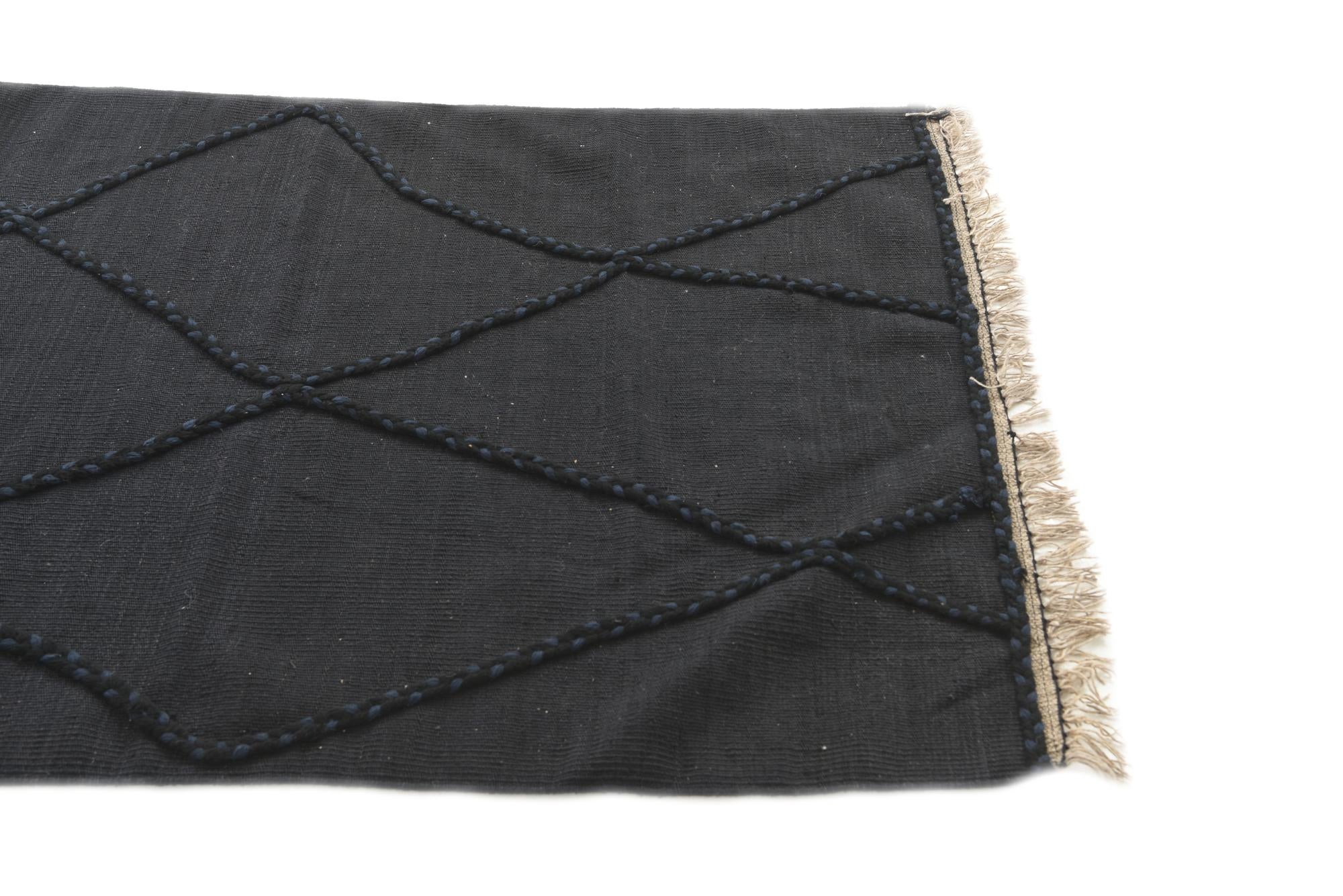 3' 5 x 5' 4 Hand Woven Kilim Suzani Wool Rug