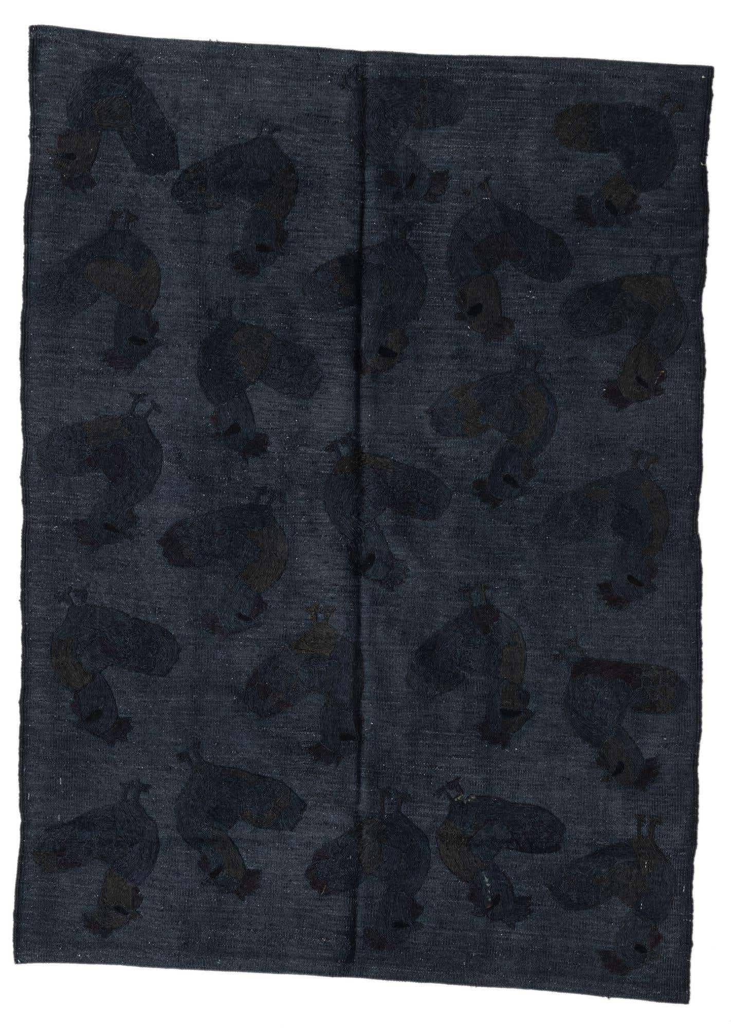 4' 2 x 5' 8 Hand Woven Kilim Suzani Wool Rug