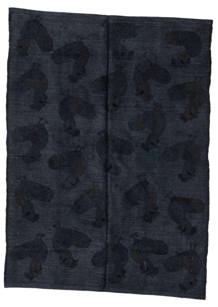 4' 2 x 5' 8 Hand Woven Kilim Suzani Wool Rug