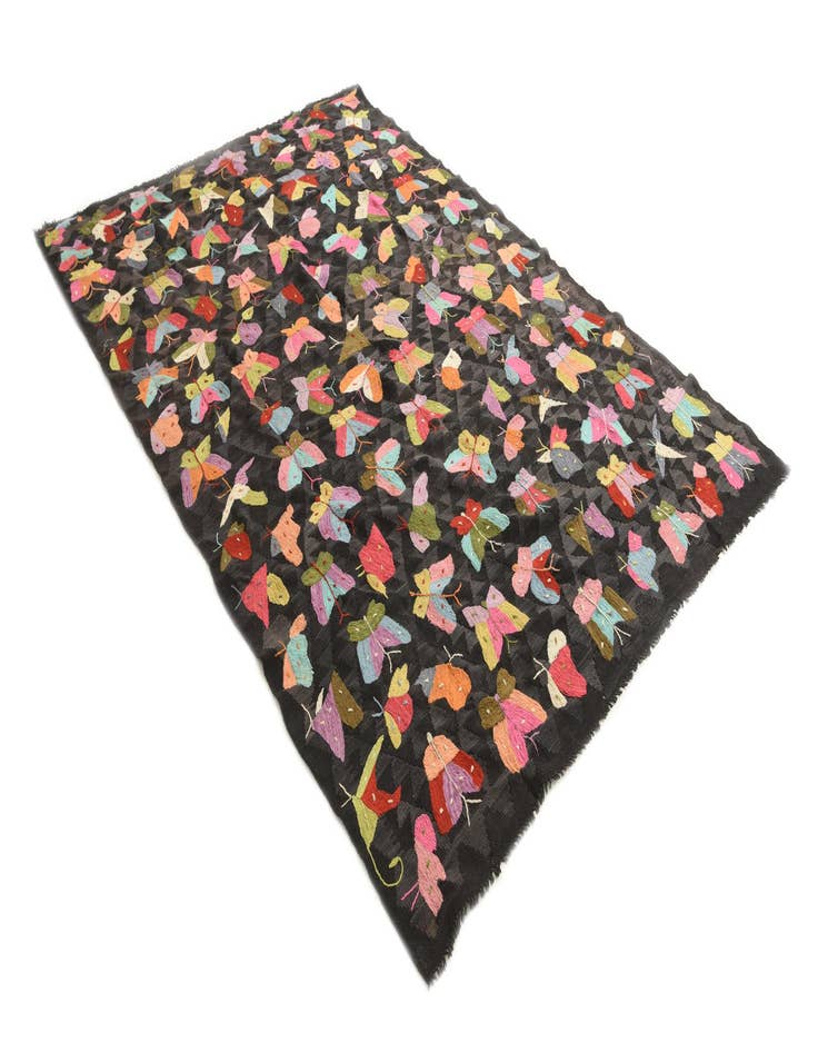 Detail image of 6' 4 x 9' 4  Hand Woven Kilim Suzani Wool Rug