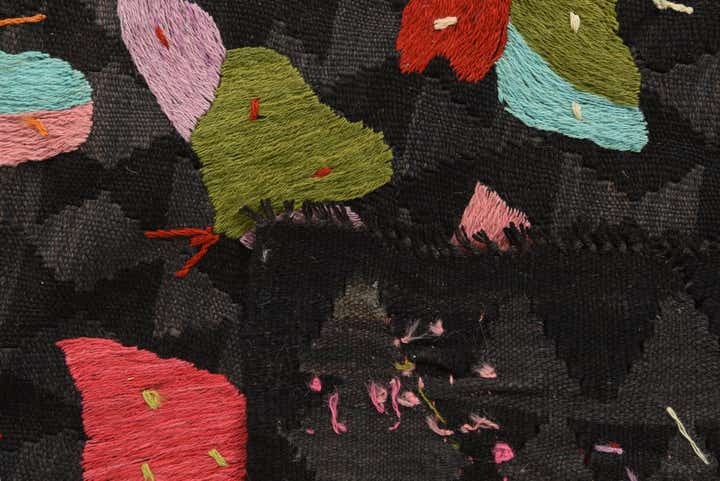 6' 4 x 9' 4 Hand Woven Kilim Suzani Wool Rug