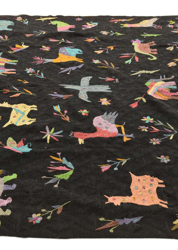 7' 2 x 9' 4 Hand Woven Kilim Suzani Wool Rug