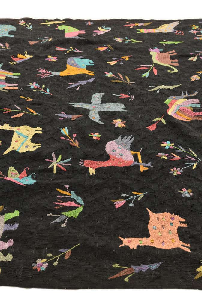 7' 2 x 9' 4 Hand Woven Kilim Suzani Wool Rug