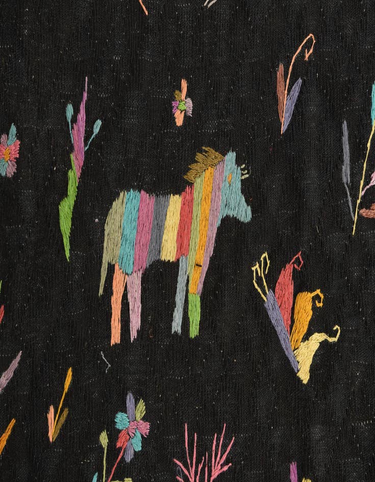 Detail image of 7' 2 x 9' 4  Hand Woven Kilim Suzani Wool Rug