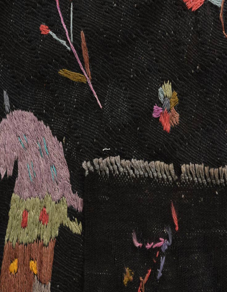 Detail image of 7' 2 x 9' 4  Hand Woven Kilim Suzani Wool Rug