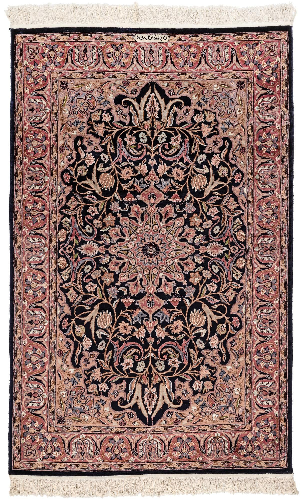 4' x 6' 3 Hand Knotted Lahour Oriental Wool Rug