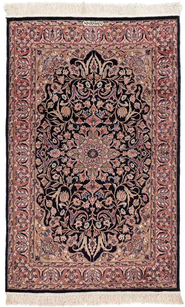 4' x 6' 3 Hand Knotted Lahour Oriental Wool Rug