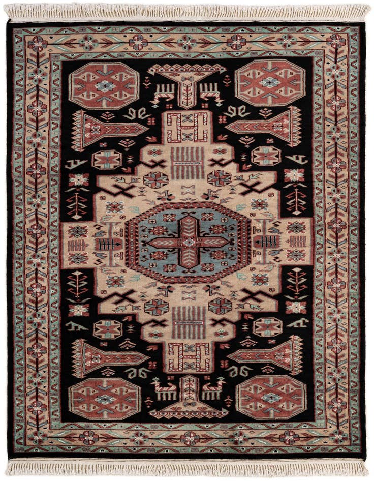 Detail image of 4' 4 x 6' 2 Hand Knotted Lahour Oriental Rug