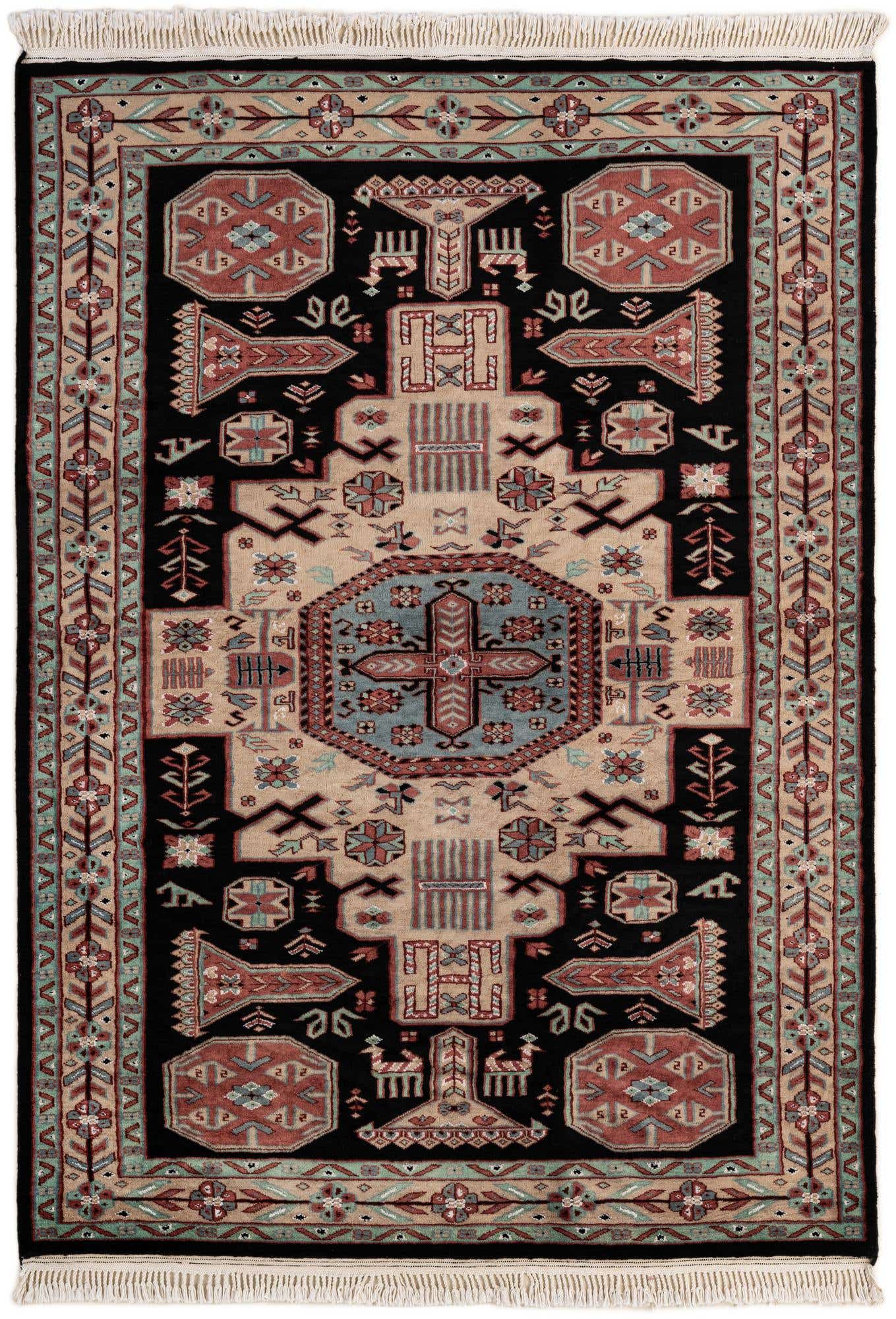 4' 4 x 6' 2 Hand Knotted Lahour Oriental Rug