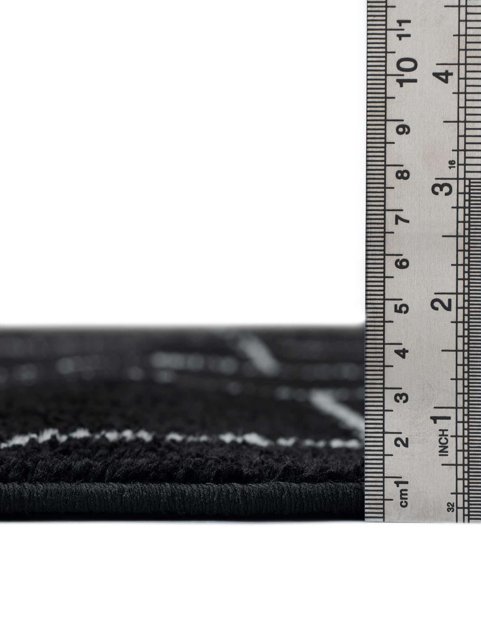 Custom Black Lattice Frieze Rug