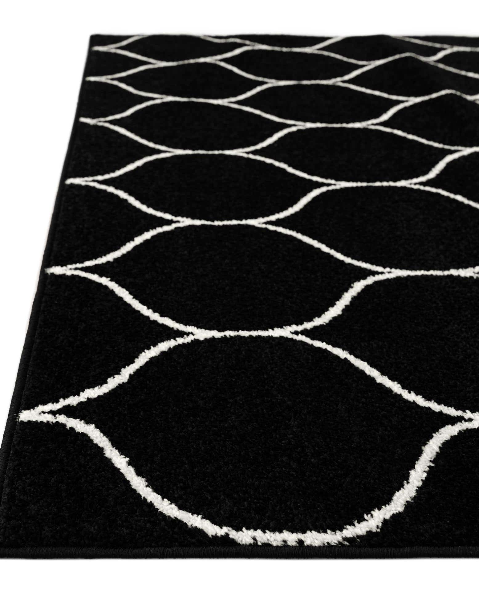 Custom Black Lattice Frieze Rug
