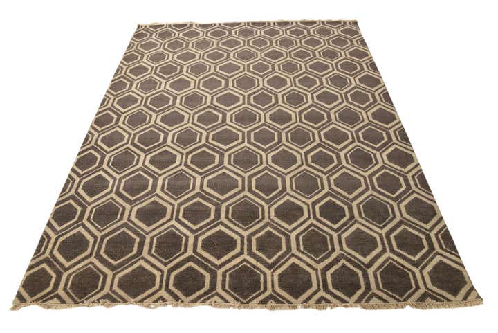 275cm x 360cm anudado a mano Luna Alfombra Lana
