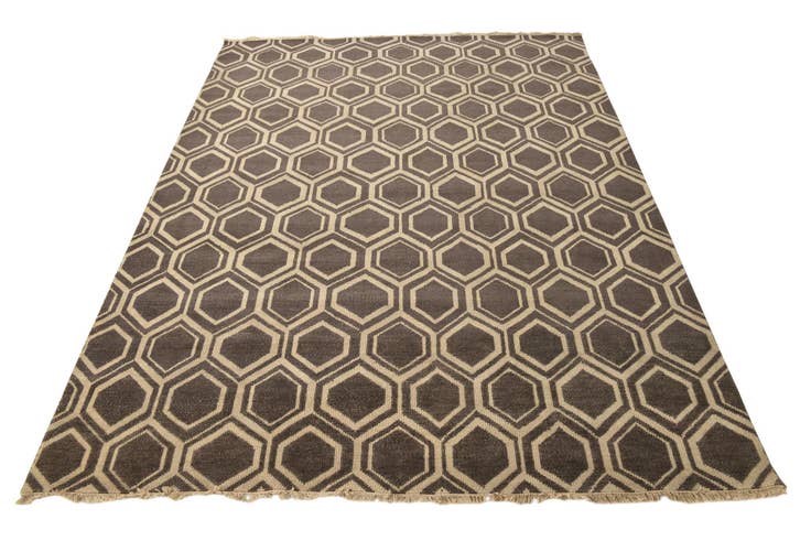 Detail image of 275cm x 360cm anudado a mano Luna Alfombra Lana