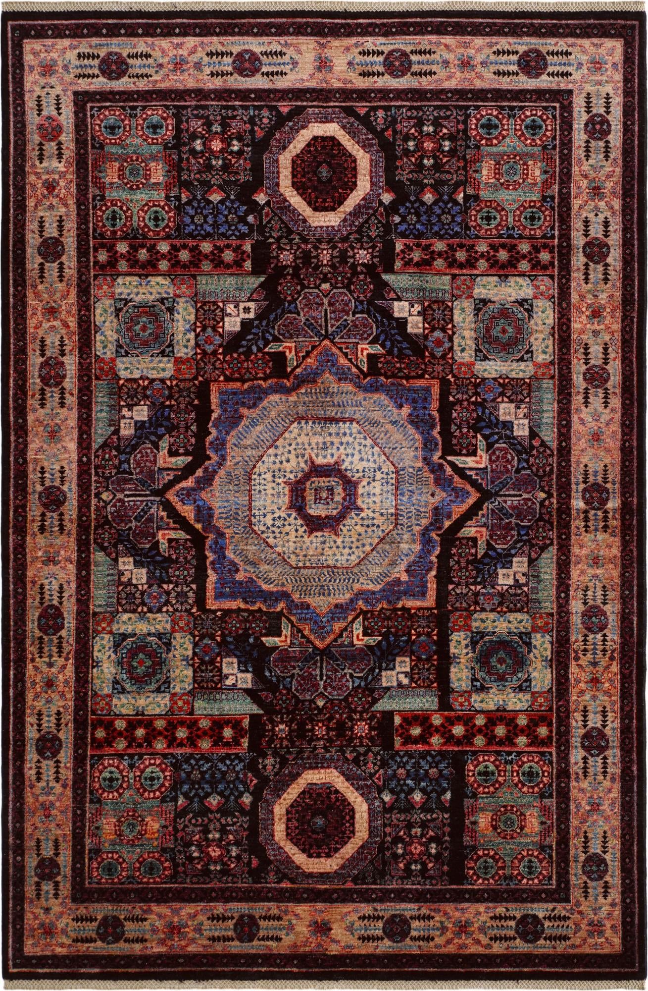 6' 1 x 9' Hand Knotted Mamluk Ziegler Rug