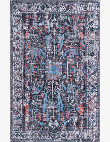 Black Washable Mangata Rug