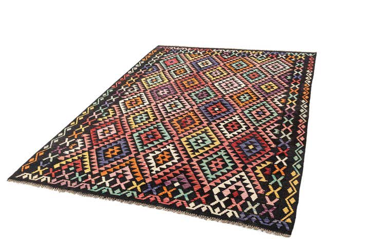 6' 10 x 9' 3 Hand Knotted Marok Kilim Rug
