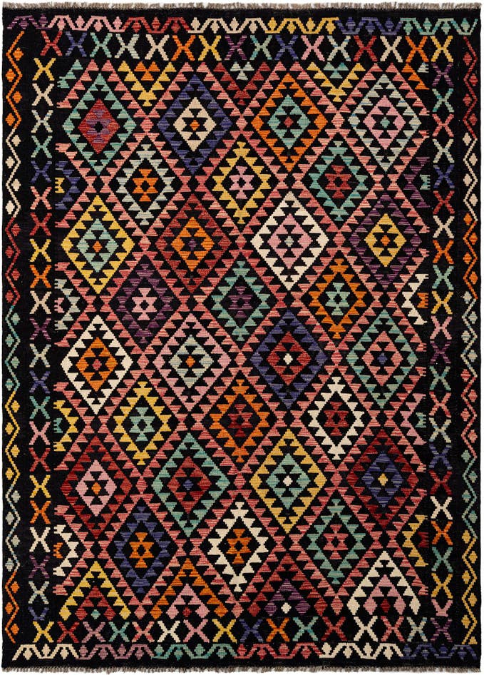 Detail image of 6' 10 x 9' 3 Hand Knotted Marok Kilim Rug
