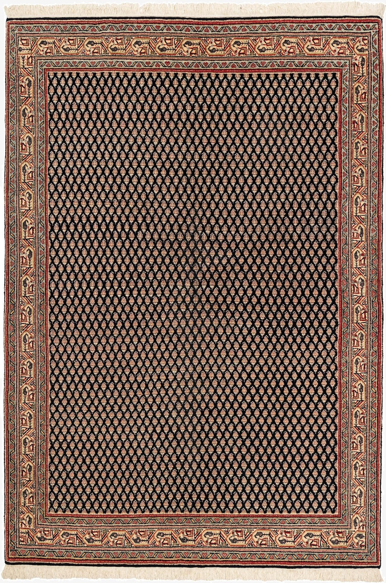 4' 6 x 6' 6  Hand Knotted Mir Oriental Wool Rug