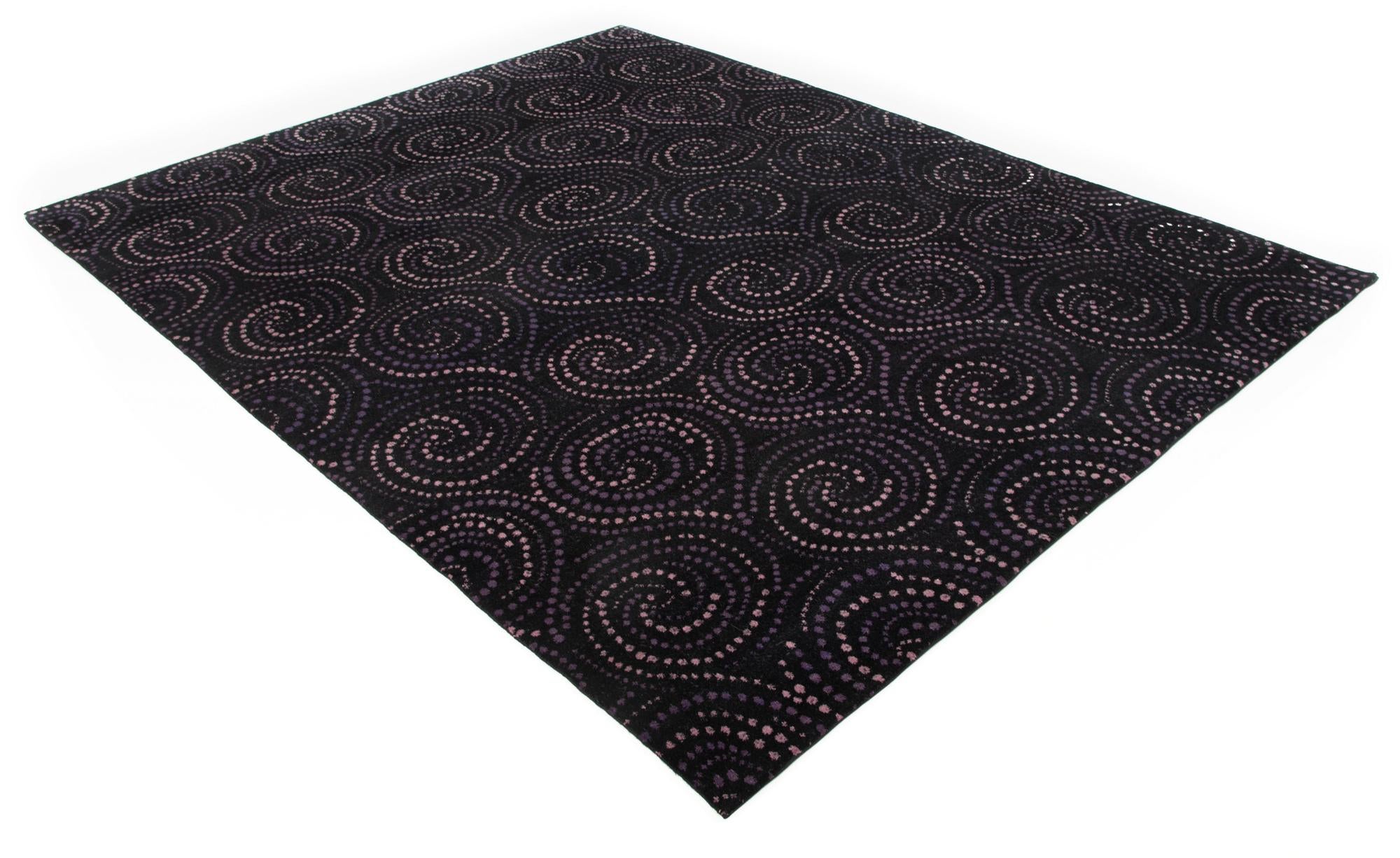7' 11 x 9' 9 Hand Knotted Modern Manshu Wool Rug