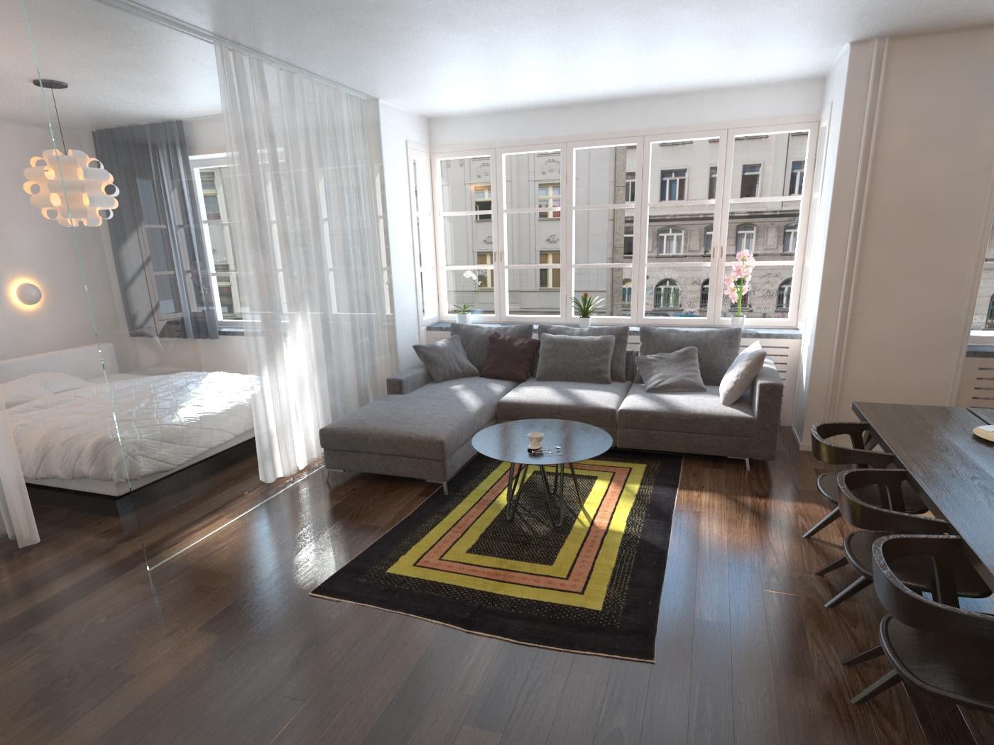 5' 2 x 8' 3 Hand Knotted Modern Ziegler Rug