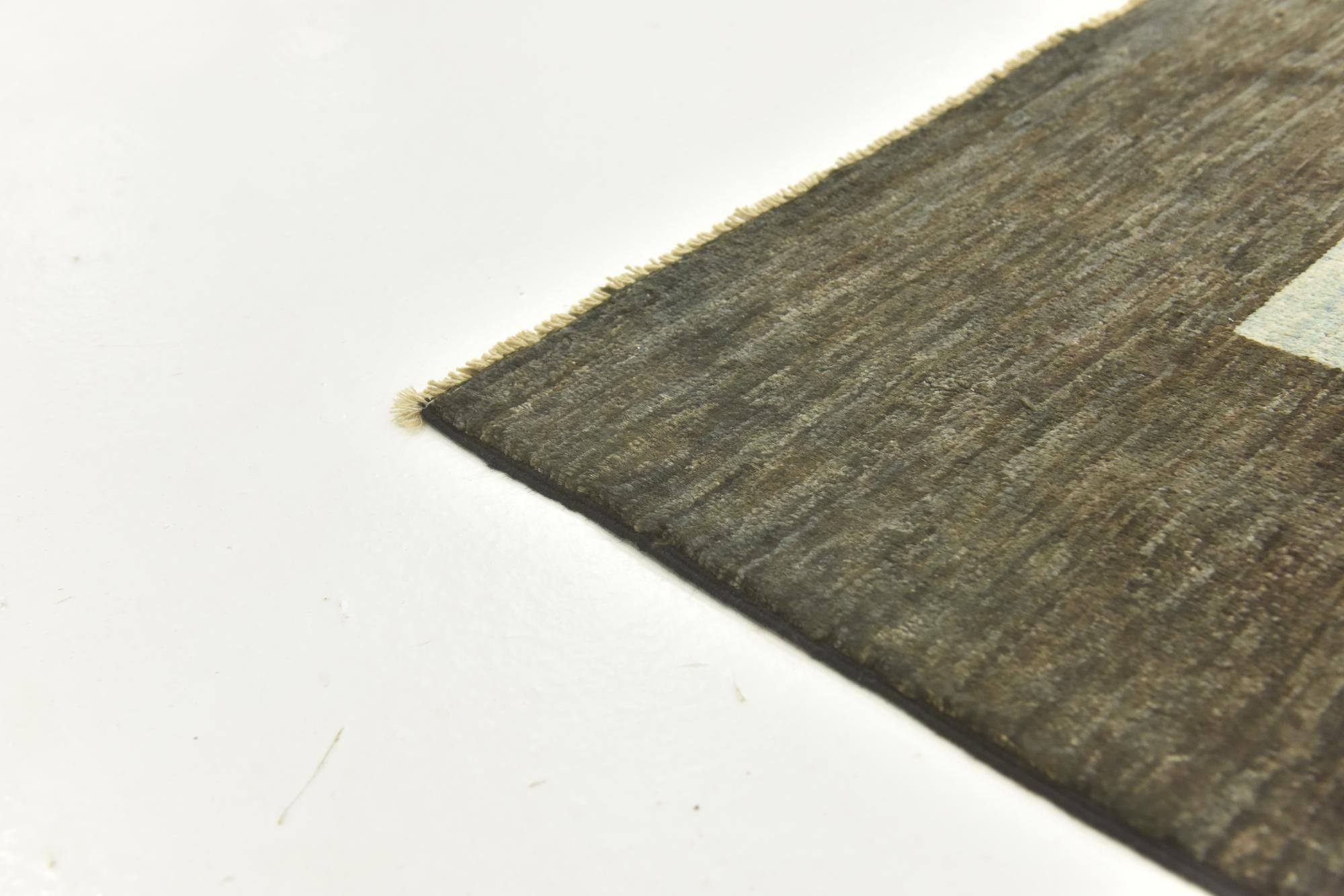 8' 9 x 9' 6 Hand Knotted Modern Ziegler Rug