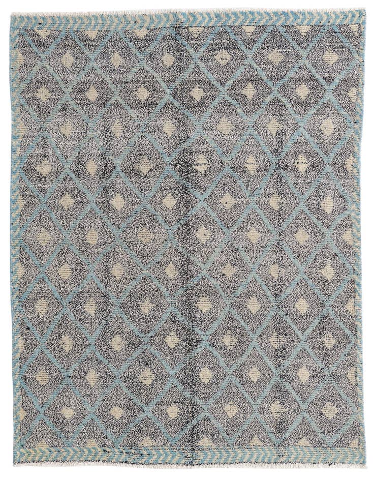 Detail image of 4' 8 x 7' Hand Knotted Modern Ziegler Wool Rug