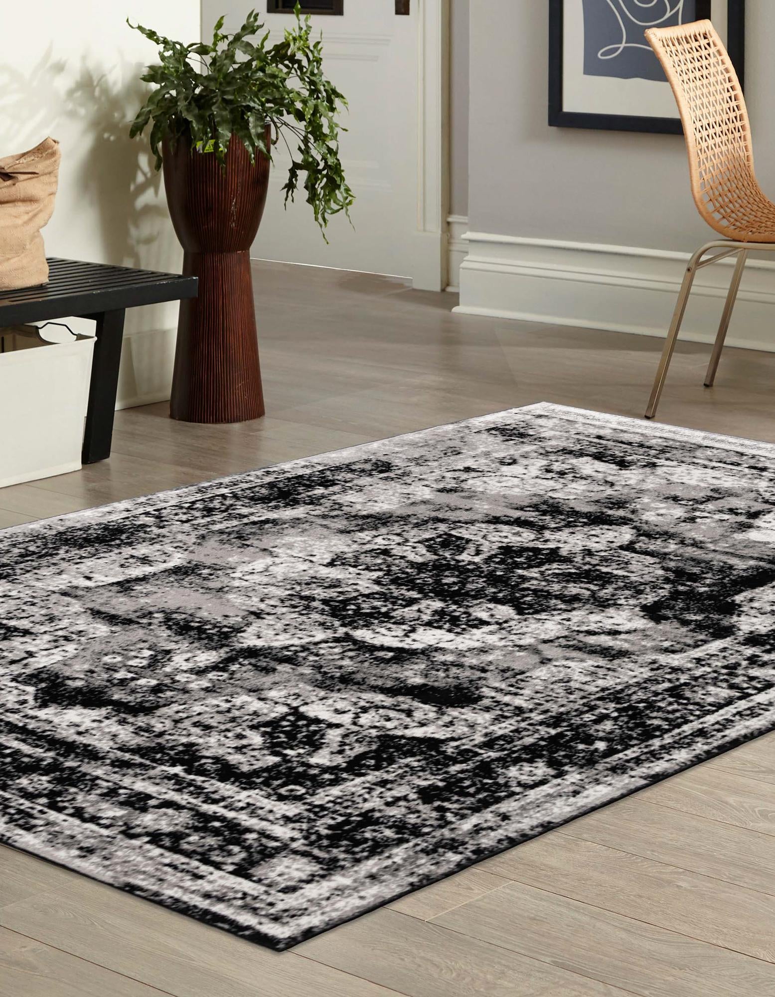 Black 5' 3 x 8' Monaco Rug eSaleRugs