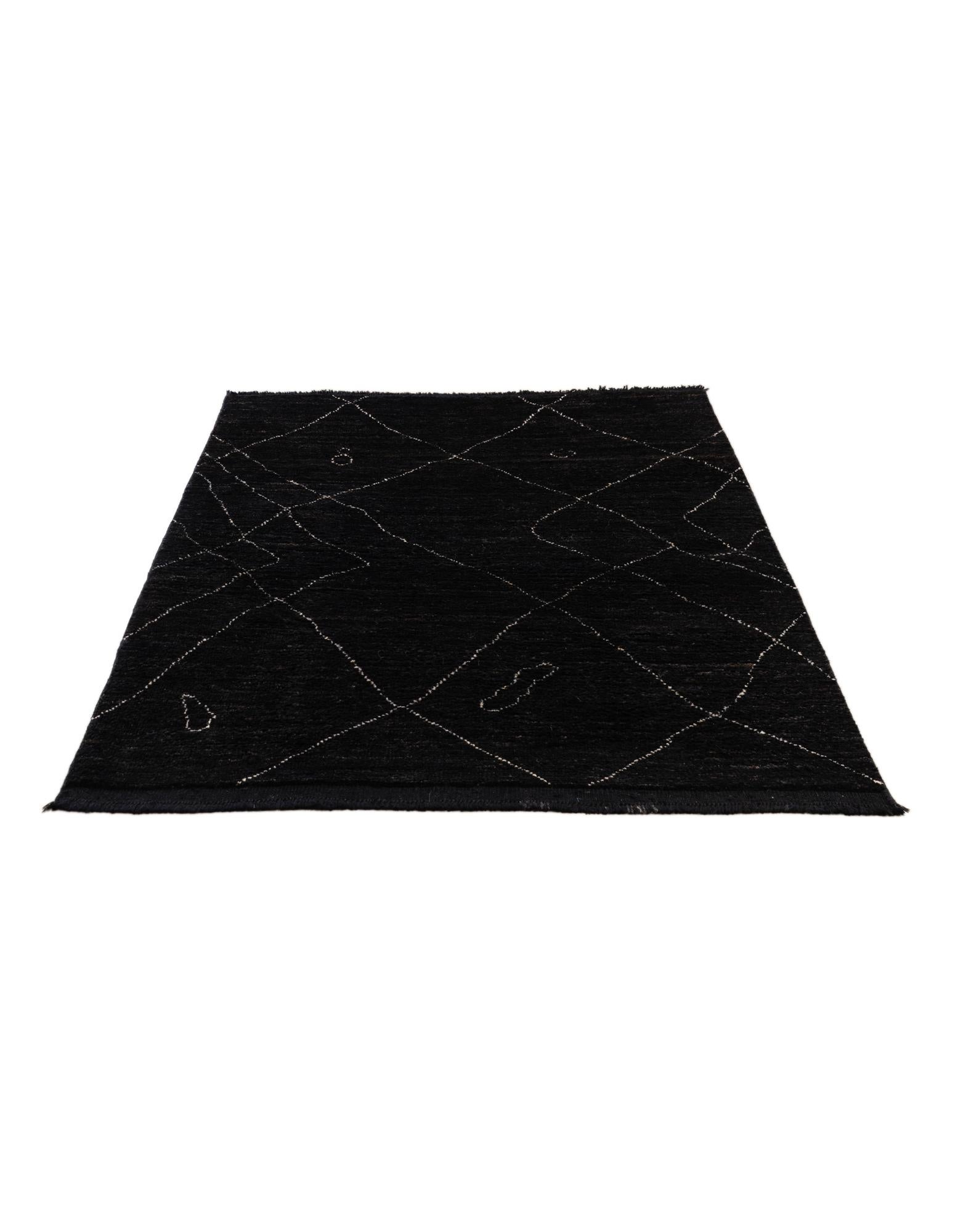 3' 10 x 6' 1 Hand Knotted Moroccan Wool Rug