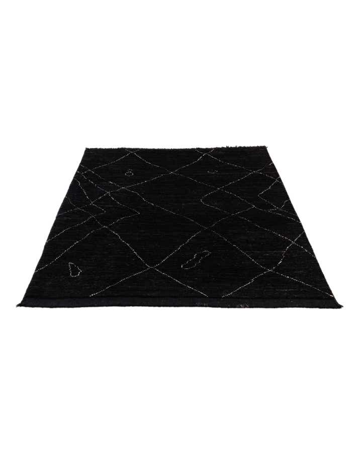 3' 10 x 6' 1 Hand Knotted Moroccan Wool Rug