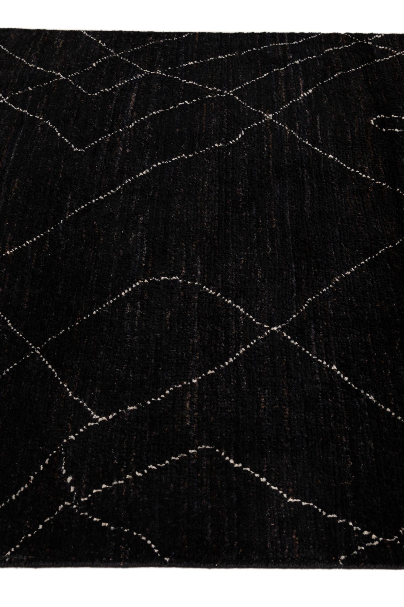 3' 10 x 6' 1 Hand Knotted Moroccan Wool Rug