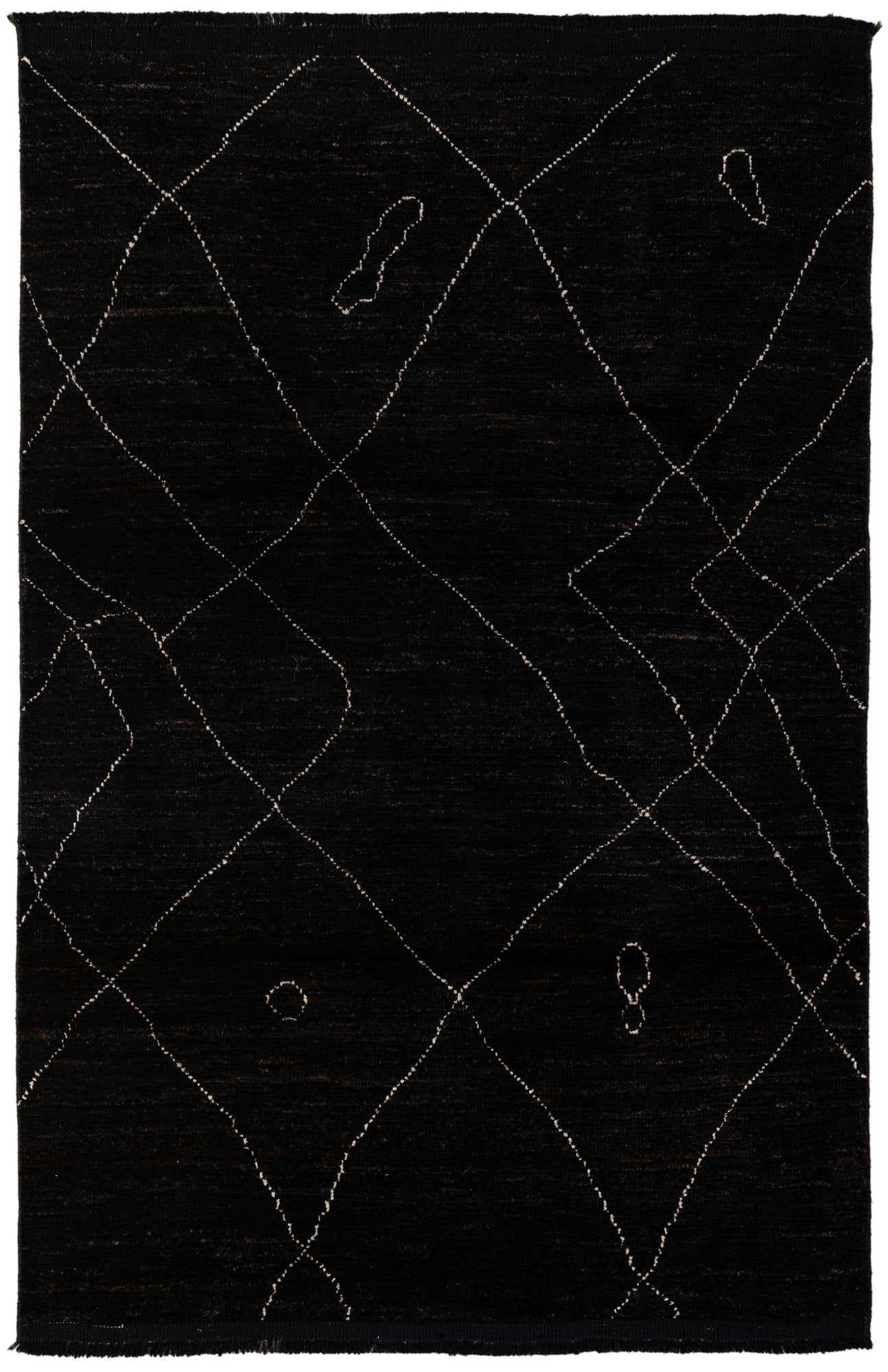 3' 10 x 6' 1 Hand Knotted Moroccan Wool Rug