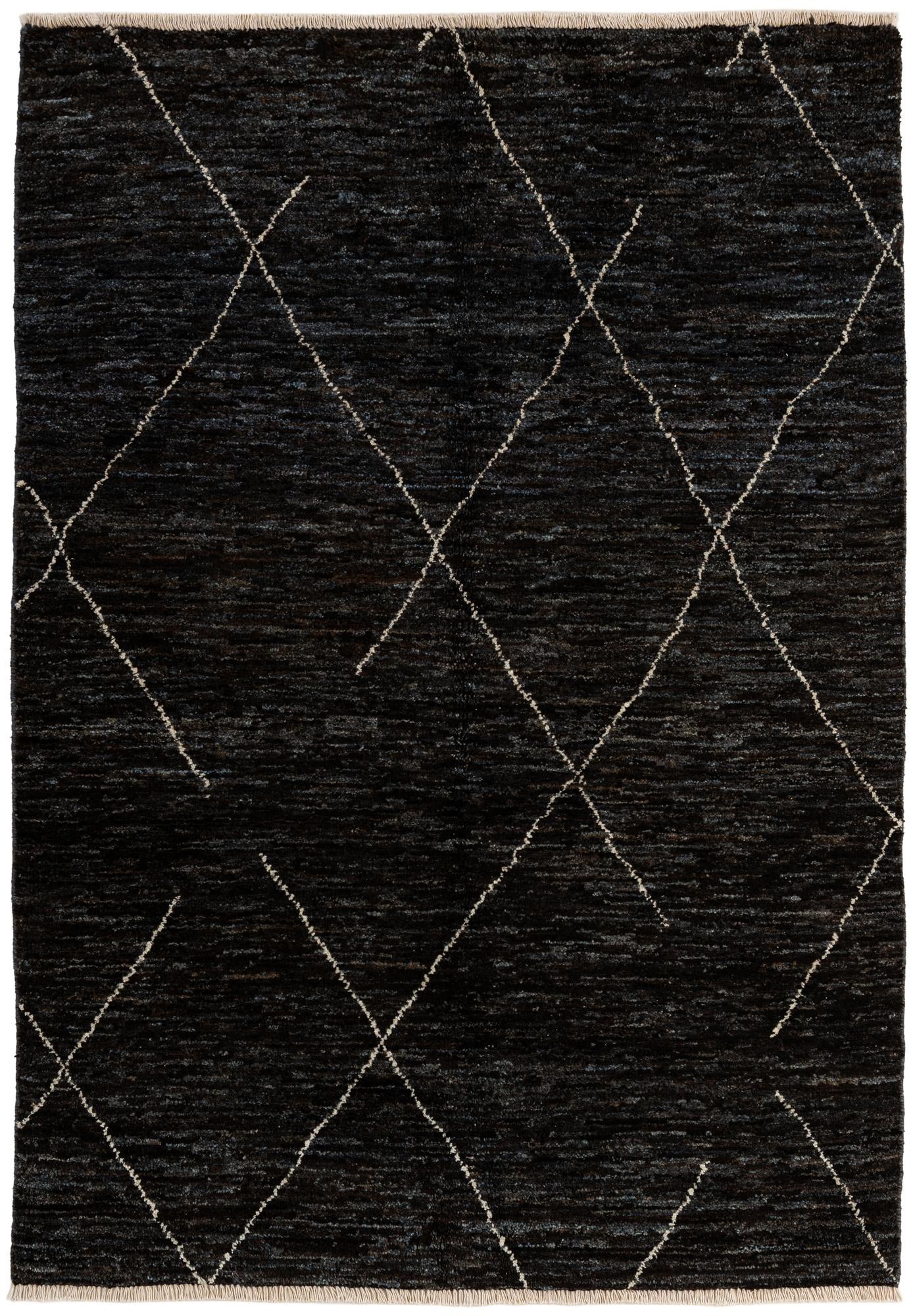 4' 6 x 6' 7 Hand Knotted Moroccan Wool Rug