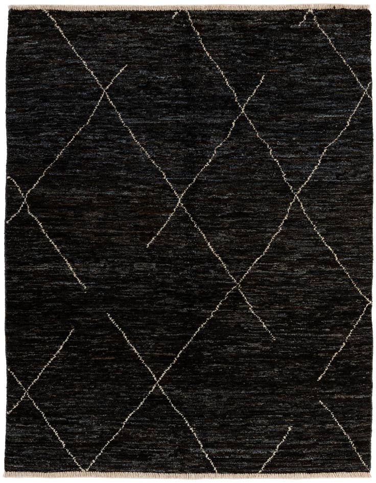 Detail image of 4' 6 x 6' 7 Hand Knotted Moroccan Wool Rug