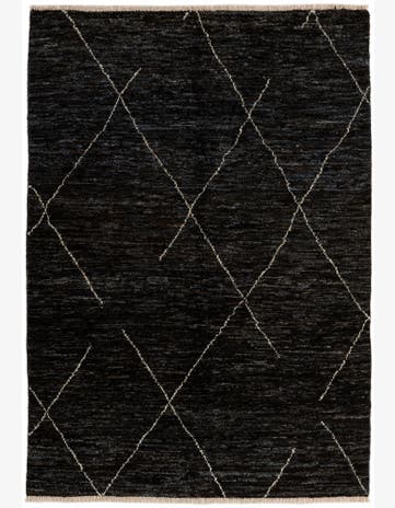 4' 6 x 6' 7 Hand Knotted Moroccan Wool Rug