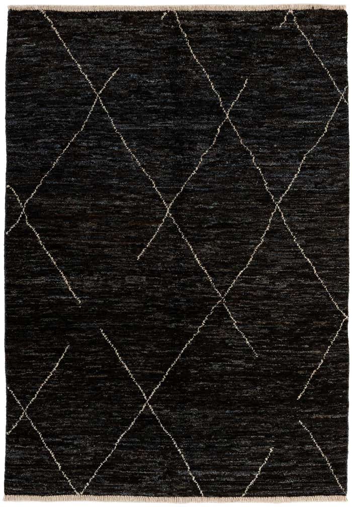 4' 6 x 6' 7 Hand Knotted Moroccan Wool Rug