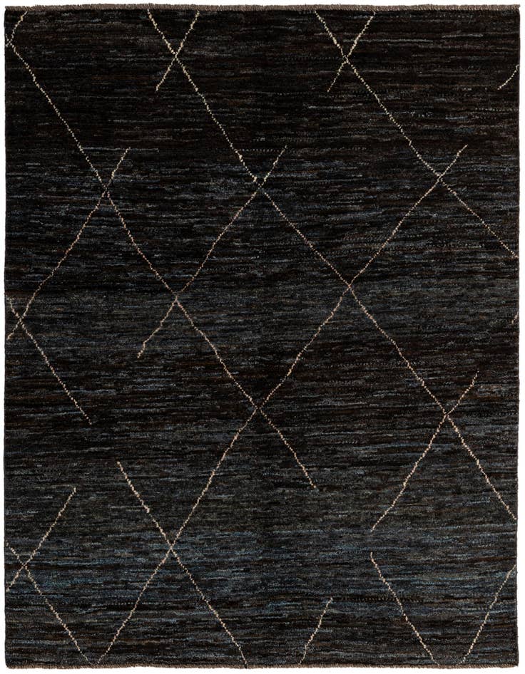 Detail image of 5' 2 x 7' 7 Hand Knotted Moroccan Wool Rug