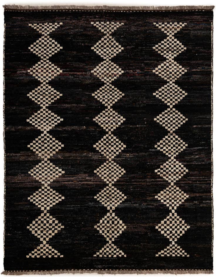 Detail image of 5' 11 x 7' 11 Hand Knotted Moroccan Wool Rug