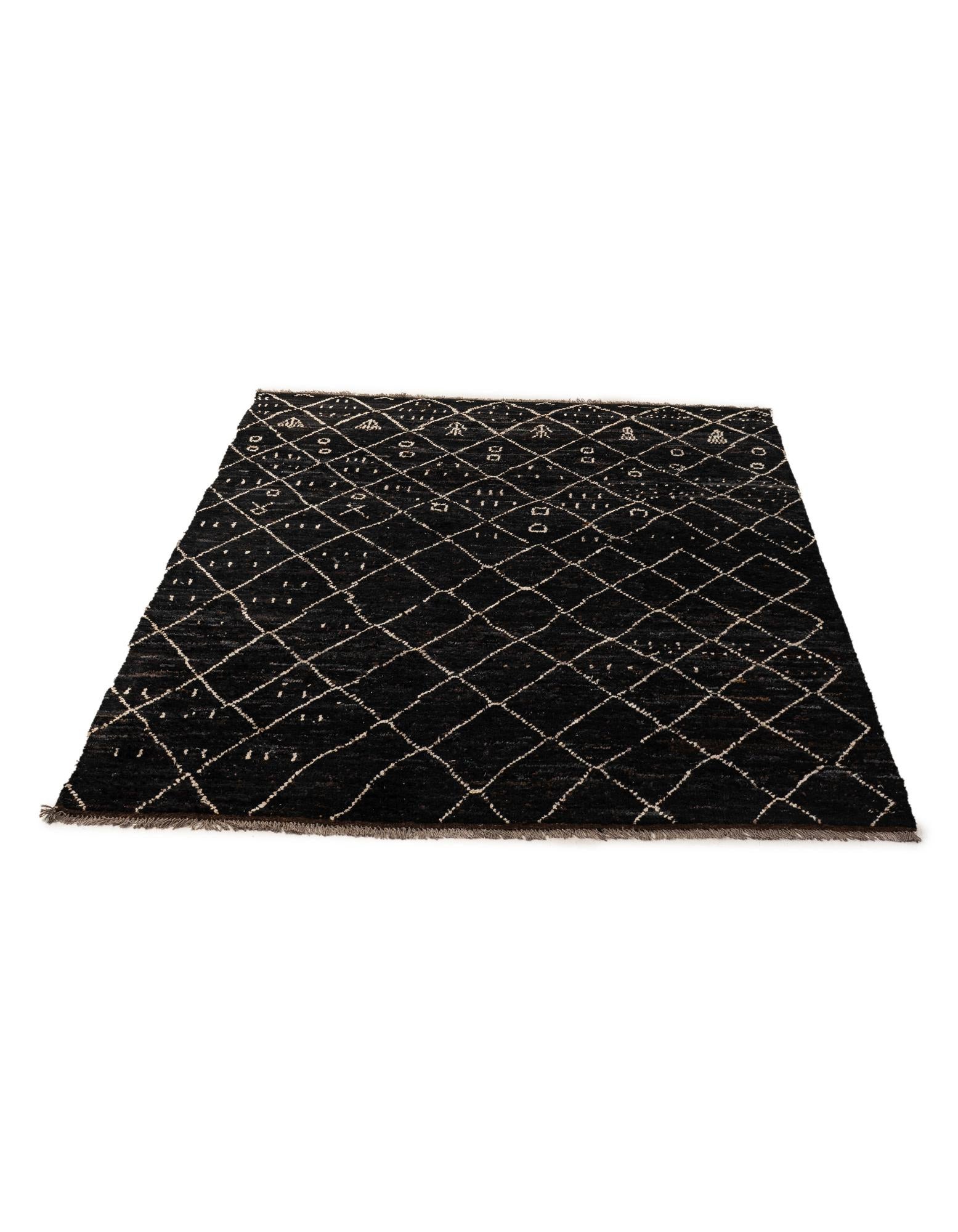 6' 8 x 9' 7 Hand Knotted Moroccan Wool Rug