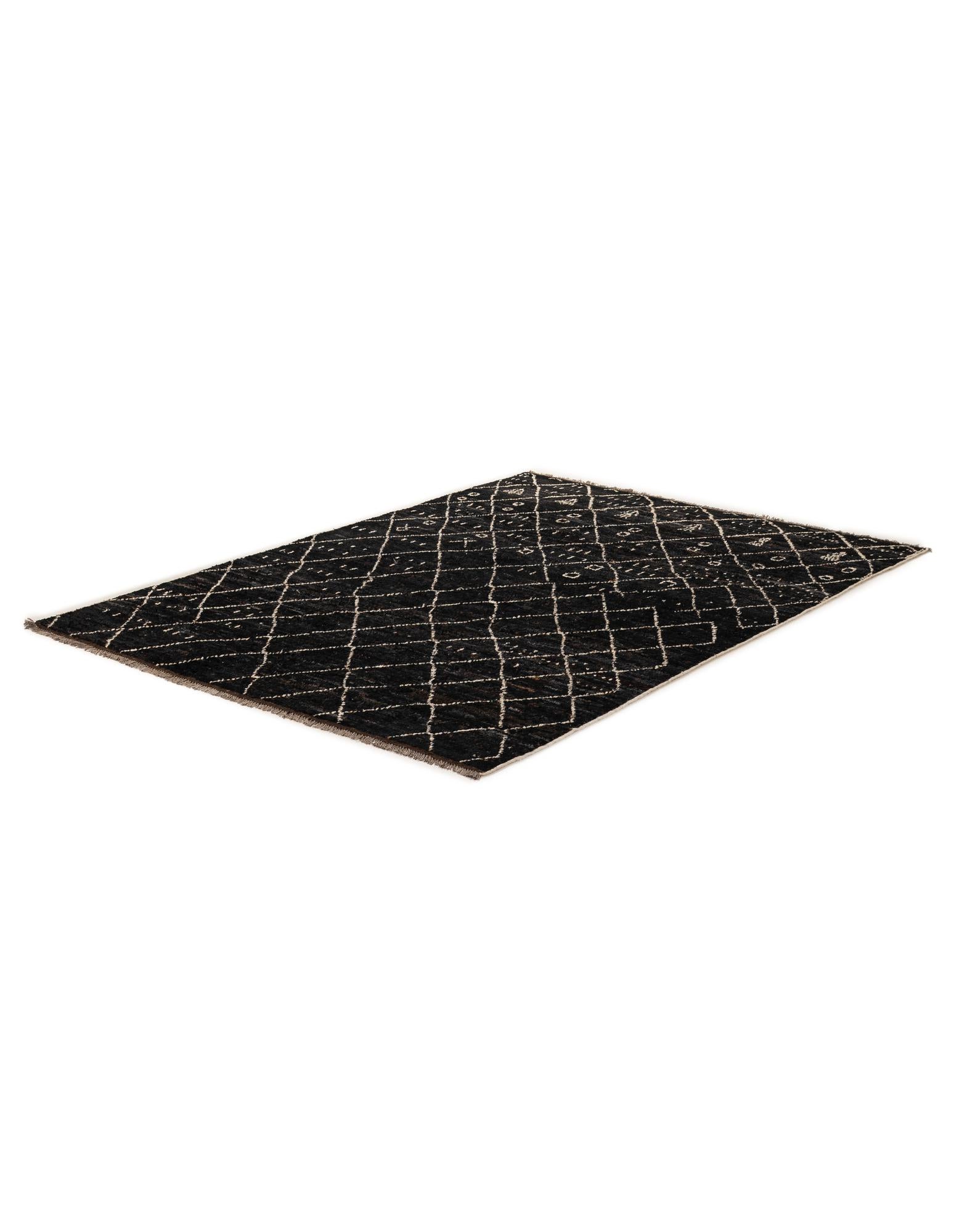 6' 8 x 9' 7 Hand Knotted Moroccan Wool Rug