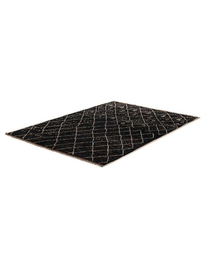 6' 8 x 9' 7 Hand Knotted Moroccan Wool Rug