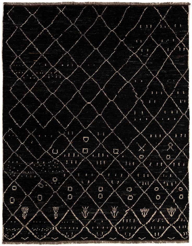 Detail image of 6' 8 x 9' 7 Hand Knotted Moroccan Wool Rug